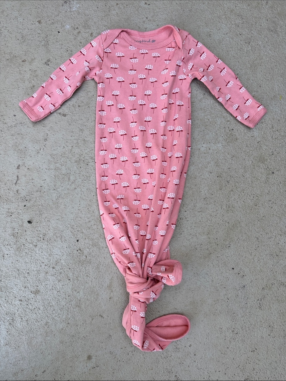 Tiny Kind Melon Floral Knotted Baby One-Piece Newborn